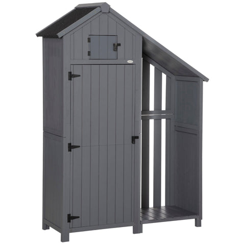 Rootz Garden Cabinet - Outdoor Storage Shed - Weatherproof Tool Shed - Spacious Interior - Treated Solid Wood - 129cm x 51.5cm x 180cm