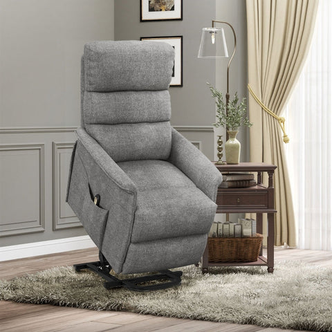 Rootz Electric Recliner Chair - TV Chair - Adjustable Armchair - Hydraulic Lift - Remote Control - Gray - 66cm x 90cm x 96cm