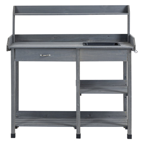 Rootz Wooden Plant Table - Garden Table - Planting Bench - Ample Storage - 115L x 45W x 121H cm