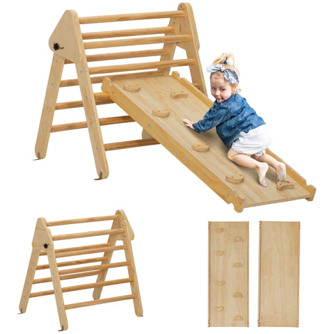 Rootz Climbing Frame Set - Climbing Toy - Triangular Ladder - Smooth Pine Plywood - Foldable Design - 147L x 64.5W x 63H cm