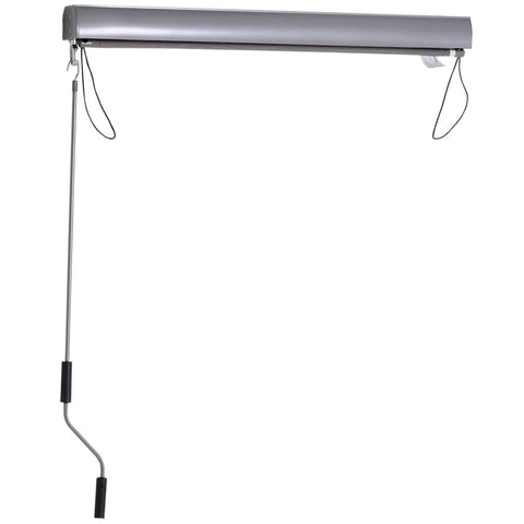 Rootz Vertical Awning - Balcony Awning - Wind Protection - Side Roller Blind - Privacy Screen With Hand Crank - Polyester Fabric + Aluminum - Gray - 100 x 140 cm