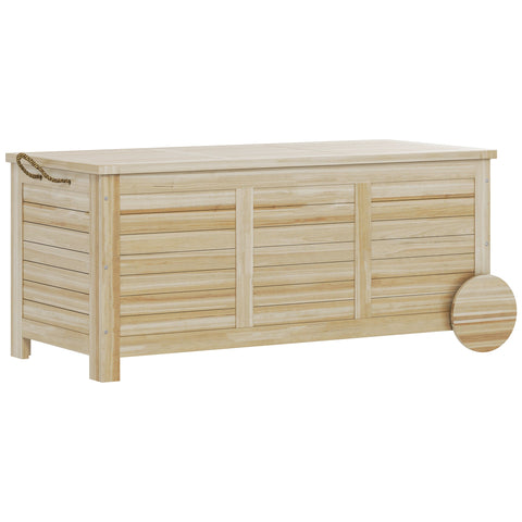 Rootz 185L Outdoor Storage Box - Weather-Resistant Organizer - Wooden Chest - Seating Option - 110 x 50 x 50 cm