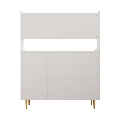Rootz Modern Sideboard - Buffet Cabinet - Storage Console - Elegant Golden Legs - 120 x 40 x 150.8 cm