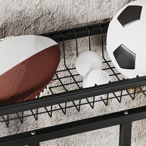 Rootz 3-Wheel Bike Rack - Bicycle Stand - Parking Rack - Space Optimization - 90cm x 54cm x 100cm - Black Steel Durable Surface