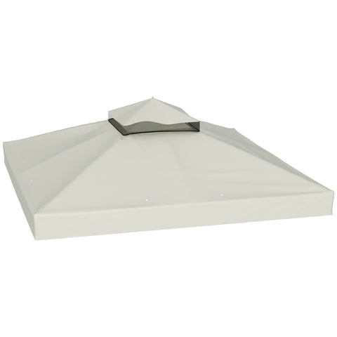 Rootz 3x3m Gazebo Roof - Replacement Tarpaulin - Pavilion Canopy - UPF30+ Sun Protection - 300cm x 300cm -Grey