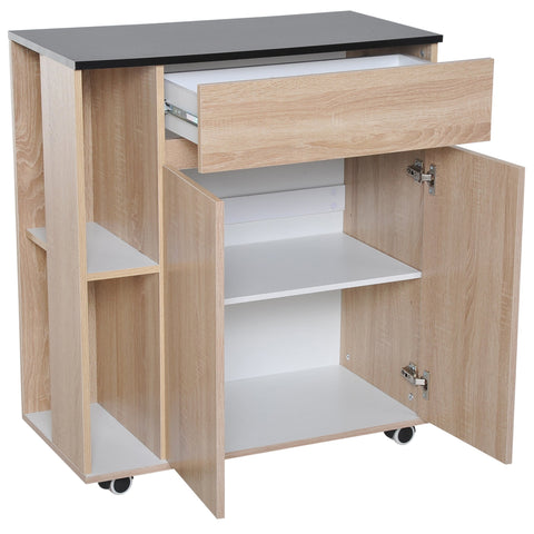 Rootz Kitchen Trolley - Serving Cart - Multifunctional Trolley - Ample Storage - 78cm x 39.5cm x 88.5cm