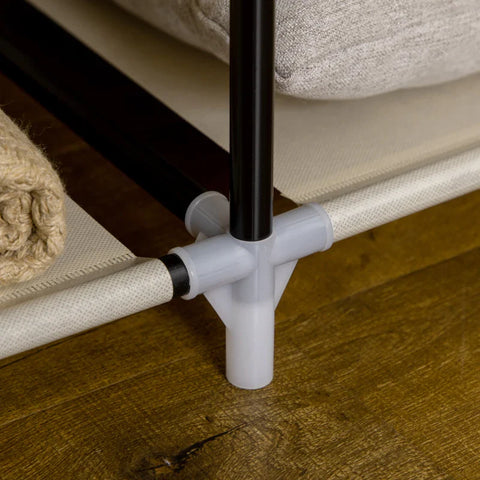 Rootz Stoffenkast - Kastopslagoplossing - 8 Planken - 2 Kledingroedes - Vliesstof - Kunststof - Beige - 125L x 43W x 162,5H cm