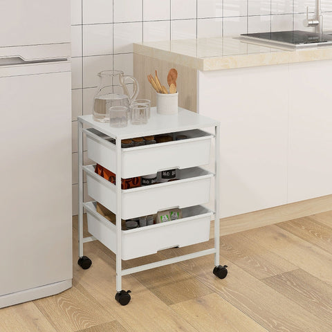 Rootz Storage Trolley - Mobile Cart - Organizer - Three Baskets - Compact Design - 40.8cm x 33.5cm x 60.5cm