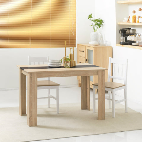 Rootz Dining Table - Modern Veneer Table - Elegant Natural Wood - Seats 4-6 - Anti-Slip - 120L x 69W x 75H cm