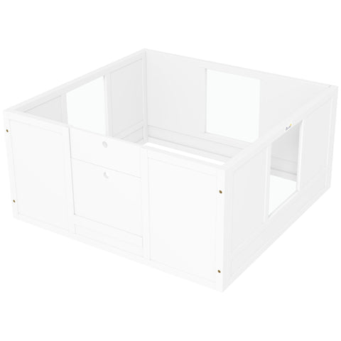 Rootz Puppy Crate for Small/Medium Dogs - Dog Litter Box - Pet Shelter - Adjustable Entrance - Non-Slip Pads - 100 x 96 x 48 cm