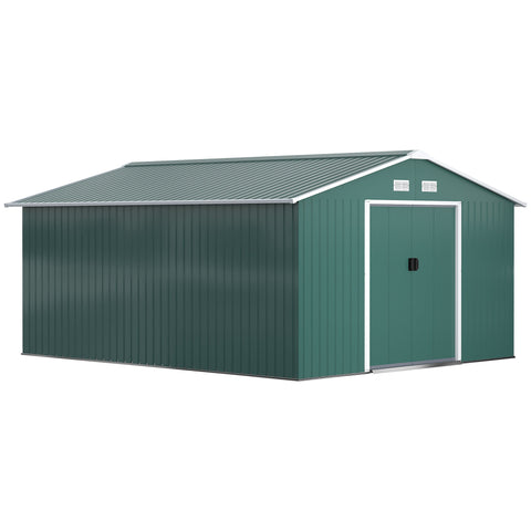 Rootz Weatherproof Garden Tool Shed - Storage Shed - Outdoor Shed - Excellent Ventilation - 340cm x 386cm x 200cm