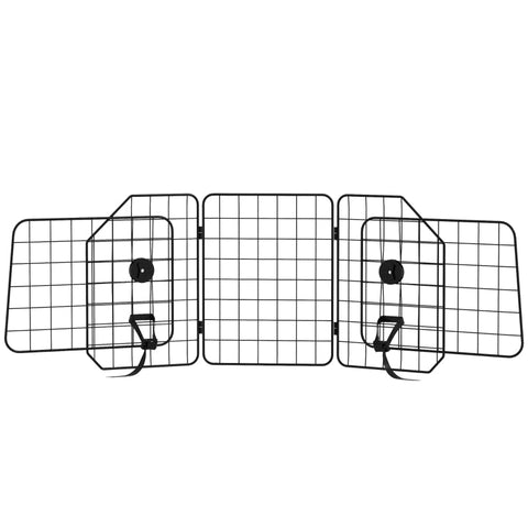 Rootz Car Dog Gate - Adjustable Pet Safety Divider - Foldable Travel Barrier - Steel Construction - 93-150cm x 42cm - Black