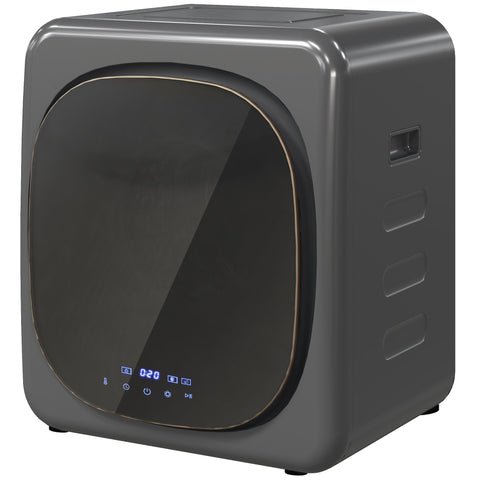 Rootz Compact Grey Tumble Dryer - Clothes Dryer - UV Disinfection - 4 Kg Capacity - 48cm x 40cm x 56cm - Quick Deodorization Under 30min