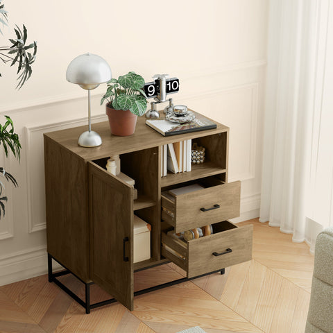 Rootz Buffet Storage Unit - Sideboard - Cabinet - 2 Drawer Organizer - Adjustable Shelf - 80x40x78cm