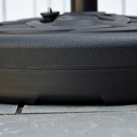 Rootz Shield Base Parasol Stand - Umbrella Holder - Canopy Anchor - Water/Sand Fillable - Black - Ø56 x 30.5h cm