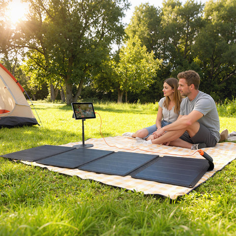 Rootz Portable Solar Panel 36W – Foldable Charger – Fast Charging Power Bank – Waterproof & Lightweight – Ideal for Outdoors – 89.8 x 27.9 x 1 cm – Grey