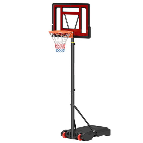 Rootz Adjustable Basketball Stand - Rollable Hoop - Freestanding Set - Height Adjustable - 75L x 45W x 205-261H cm
