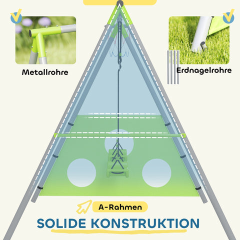 Rootz Children's Swing Set - Rock Seats - Playground Equipment - Weatherproof - 238cm x 180cm x 182cm