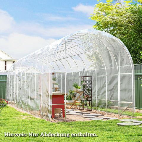 Rootz Greenhouse Cover - Plastic Tarpaulin - Plant Cover - UV-Resistant Waterproof - Promotes Growth - 8m x 10m