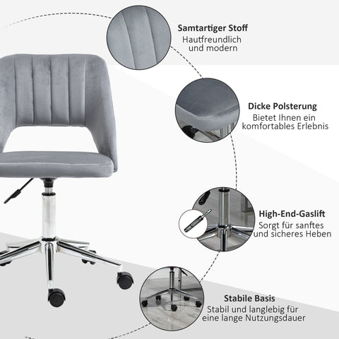 Rootz Height Adjustable Desk Chair - Swivel Office Chair - Work Chair - Ergonomic Comfort - 49 x 60 x 79-91 cm, Dark Gray