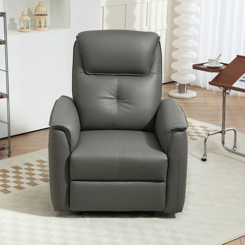Rootz Recliner Chair - Adjustable Armchair - Lounger with Footrest - Pocket Spring Seat, Side Pockets - 84cm x 89cm x 105cm - Grey