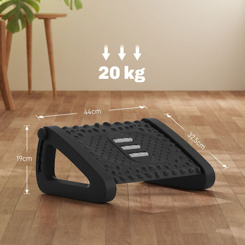 Rootz Ergonomic Desk Footrest - Footstool - Leg Support - Elevates Posture - 44cm x 32.5cm x 19cm