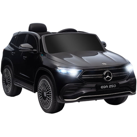 Rootz Electric Children's Car - Licensed Mercedes-Benz EQA - Kids Ride-On Car - Music & Headlights - Parental Remote Control - 111.5cm x 69cm x 52.5cm - Black