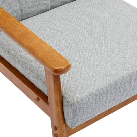 Rootz Leisure Chair - Mid-Century Modern Chair - Lounge Chair - Solid Wood - Linen Fabric - 71cm x 64.5cm x 77cm