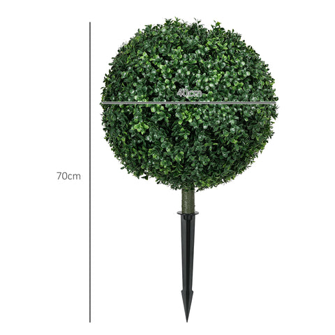 Rootz Set of 2 Artificial Boxwood - Realistic - Weatherproof - Easy Care - 40cm x 70cm