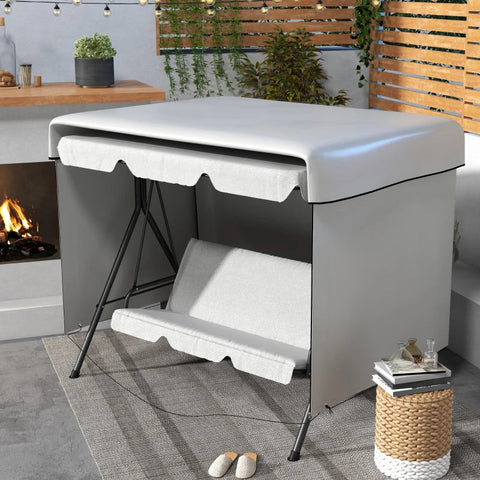 Rootz Tuinmeubelhoes - Tuinmeubilair - Beschermhoes - Weerbestendig - PE-coating - Groen - 215L x 155W x 150H cm