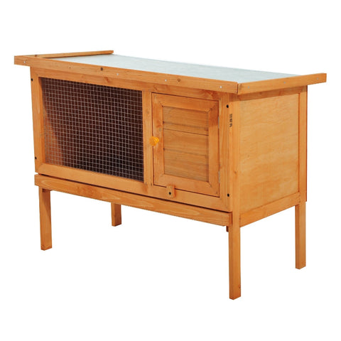 Rootz Small Animal Hutch - Rabbit Shelter - Pet Enclosure - Durable & Weatherproof - Easy to Clean - Secure & Safe - 90cm x 45cm x 65cm - Fir Wood & Metal