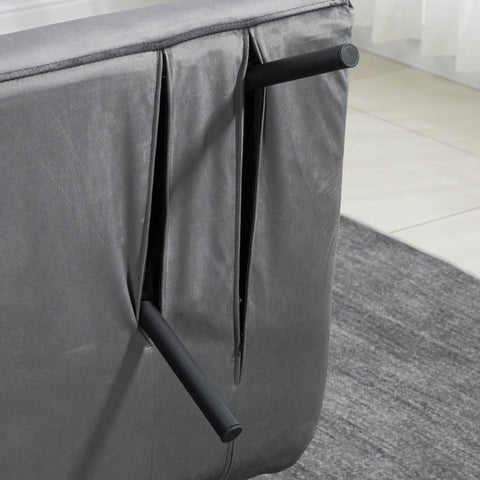 Rootz 2-zits fluwelen slaapbank - slaapbank - converteerbare bank - verstelbare rugleuning - dikke vulling - 102 cm x 73 cm x 81 cm (bank) / 183 cm x 98,5 cm x 26 cm (bed)