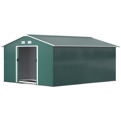 Rootz Weatherproof Garden Tool Shed - Storage Shed - Outdoor Shed - Excellent Ventilation - 340cm x 386cm x 200cm