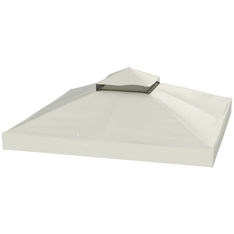 Rootz 3x3m Gazebo Roof - Replacement Tarpaulin - Pavilion Canopy - UPF30+ Sun Protection - 300cm x 300cm -Grey