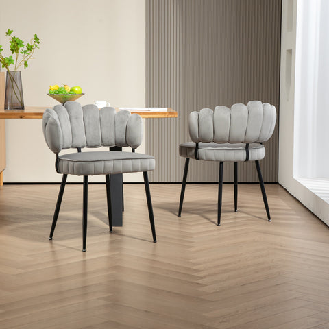 Rootz Set of 2 Velvet Dining Chairs - Dining Room Chairs - Living Room Chairs - Excellent Support - 57.98cm x 56cm x 78cm