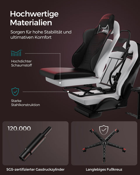 Rootz Ergonomic Office Chair with Armrests - Desk Chair - Lumbar Support - Black/Red - 65cm x 57cm x 89cm