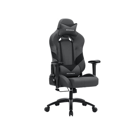 Rootz Gaming Chair - Gray-Black - Polyester Fabric - Cold Foam Padding - Steel Base - PU Armrest - Nylon Core Wheels - 129-139cm x 70cm x 71cm - Ergonomic Design - Adjustable Height - Maximum Comfort - 20.5kg - 150kg Capacity