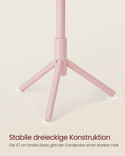 Rootz Winders' Stand in Tree Form - Adjustable Clothes Hanger - Coat Rack Stand - Solid Wood - 47x47x175cm - Pink