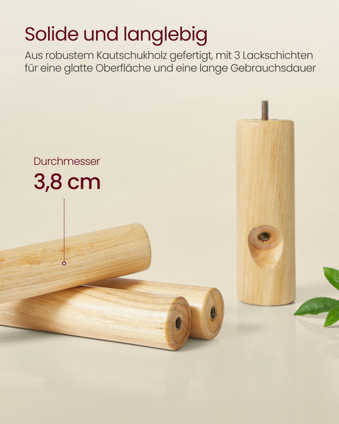 Rootz Rubber Wood Coat Stand - Cappuccino Dye - Wardrobe Stand - Durable Hanger - 30x30x175 cm