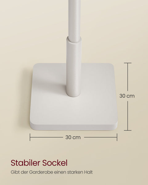 Rootz Rubber Wood Coat Stand - Cappuccino Dye - Wardrobe Stand - Durable Hanger - 30x30x175 cm