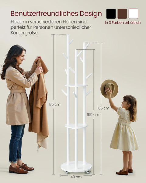 Rootz Cloud White Wardrobe - Storage Solution - Space Organizer - Durable Build - 40cm D x 175cm H