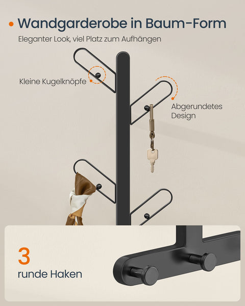 Rootz Wall Wardrobe 2 Set - Storage Cabinet - Wall Closet - Durable Steel - 13cm x 19cm x 41cm - Ink Black - Holds up to 21kg