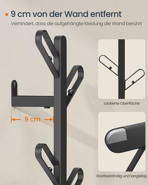 Rootz Wall Wardrobe 2 Set - Storage Cabinet - Wall Closet - Durable Steel - 13cm x 19cm x 41cm - Ink Black - Holds up to 21kg