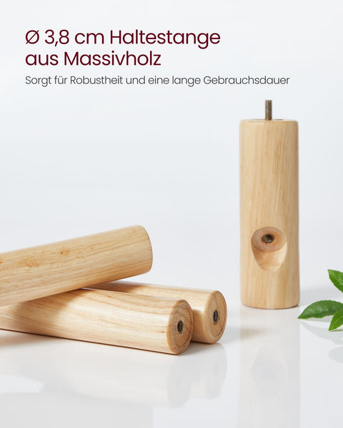 Rootz Coat Rack Stand - Wardrobe - Free-Standing Coat Stand - Stable Base - 8 Hooks - Easy Assembly - Rubber Wood - 47cm x 47cm x 175cm