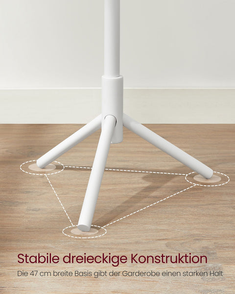 Rootz Coat Rack Stand - Wardrobe - Free-Standing Coat Stand - Stable Base - 8 Hooks - Easy Assembly - Rubber Wood - 47cm x 47cm x 175cm