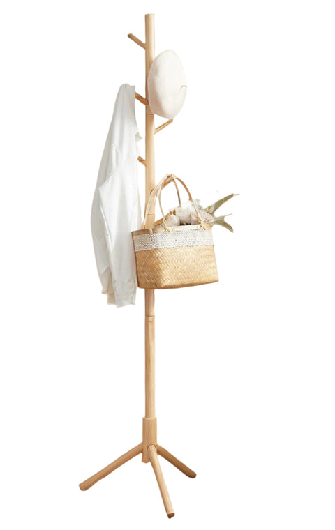Rootz Freestanding Solid Wood Clothes Rack - Cloakroom Stand - Tree-Shape Wardrobe - Stable & Durable - 47x47x175cm
