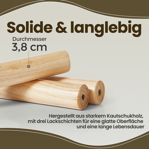 Rootz Freestanding Solid Wood Clothes Rack - Cloakroom Stand - Tree-Shape Wardrobe - Stable & Durable - 47x47x175cm