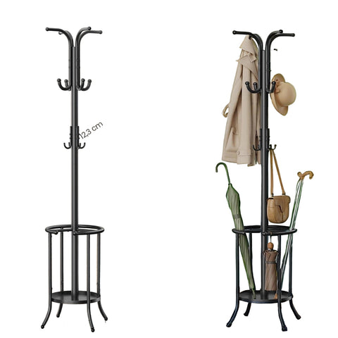Rootz Wardrobe Stand - Clothing Rack - Storage Organizer - Space-saving Design - 40 x 40 x 175 cm - Black Metal