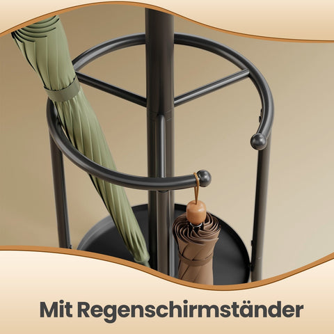 Rootz Wardrobe Stand - Clothing Rack - Storage Organizer - Space-saving Design - 40 x 40 x 175 cm - Black Metal