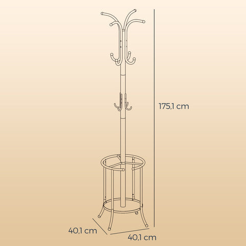 Rootz Wardrobe Stand - Clothing Rack - Storage Organizer - Space-saving Design - 40 x 40 x 175 cm - Black Metal